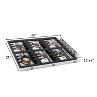 ZLINE 36" Dropin Cooktop with 6 Gas Brass Burners (RC-BR-36) - Model Bath