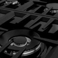 ZLINE 36" Dropin Cooktop with 6 Gas Burners and Black Porcelain Top (RC36-PBT) - Model Bath