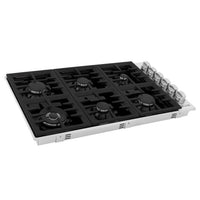 ZLINE 36" Dropin Cooktop with 6 Gas Burners and Black Porcelain Top (RC36-PBT) - Model Bath