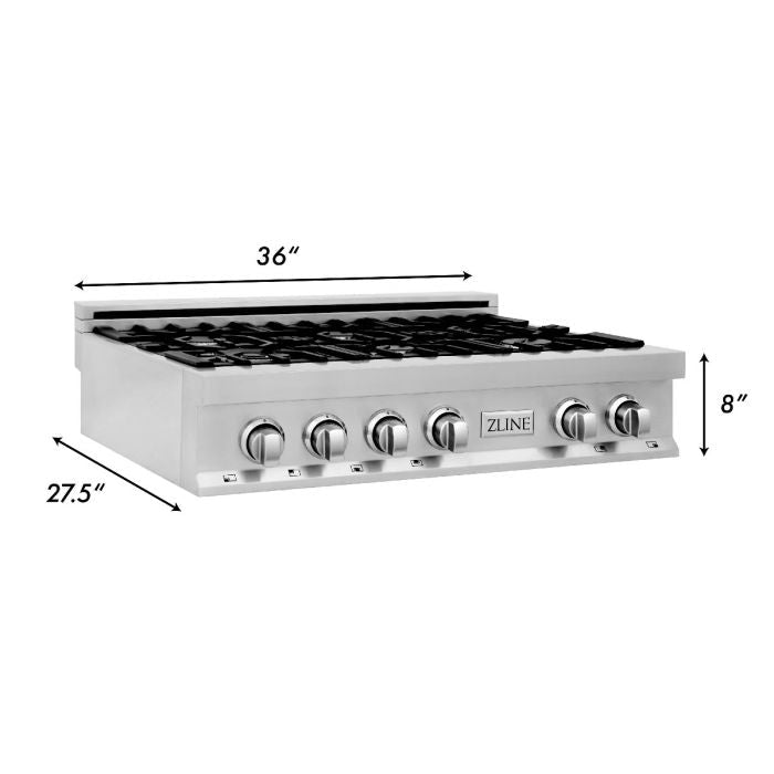 ZLINE 36" Porcelain with 6 Gas Burners (RT36) - Model Bath