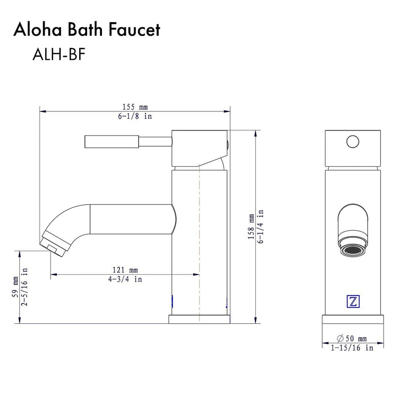 ZLINE Aloha Bath Faucet in Matte Black (ALH-BF-MB) & Polished Gold (ALH-BF-PG) - Model Bath