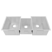 ZLINE Breckenridge 45" Undermount Triple Bowl Sink in DuraSnow® Stainless Steel with Accessories (SLT-45S) - Model Bath