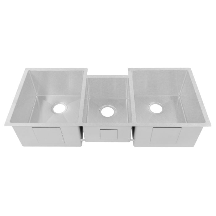 ZLINE Breckenridge 45" Undermount Triple Bowl Sink in DuraSnow® Stainless Steel with Accessories (SLT-45S) - Model Bath