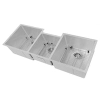 ZLINE Breckenridge 45" Undermount Triple Bowl Sink in DuraSnow® Stainless Steel with Accessories (SLT-45S) - Model Bath