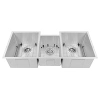 ZLINE Breckenridge 45" Undermount Triple Bowl Sink in Stainless Steel with Accessories (SLT-45) - Model Bath