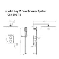 ZLINE Crystal Bay Thermostatic Shower System - Model Bath