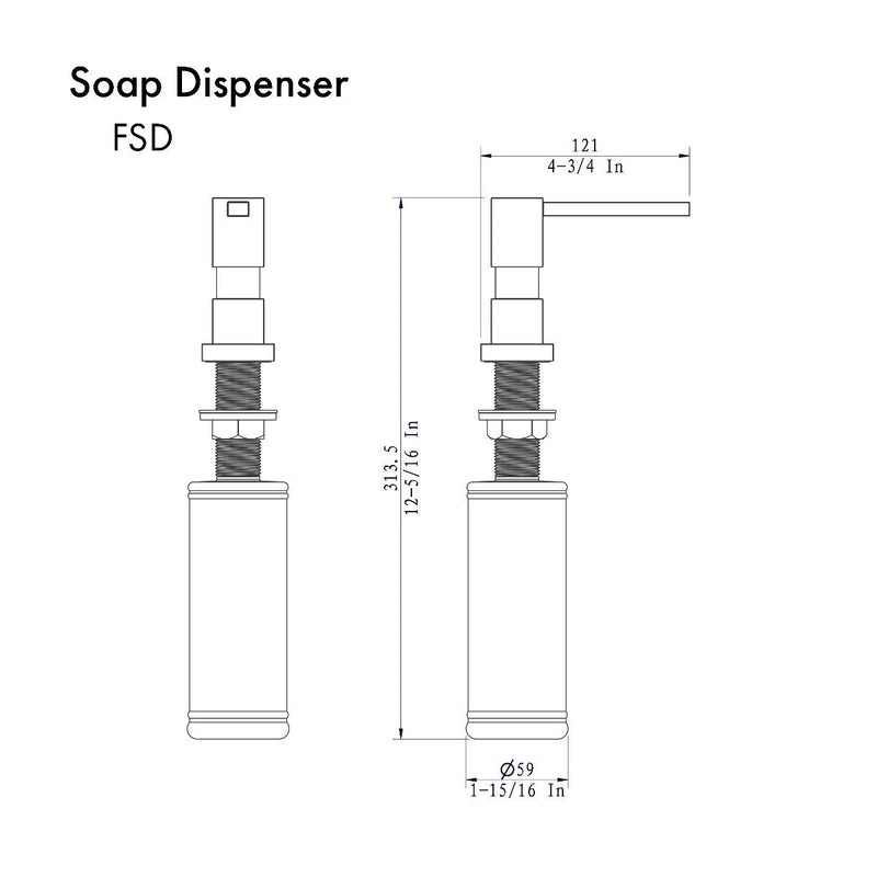 ZLINE Faucet Soap Dispenser - Model Bath