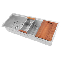 ZLINE Garmisch 43" Undermount Single Bowl Sink in DuraSnow® Stainless Steel with Accessories (SLS-43S) - Model Bath