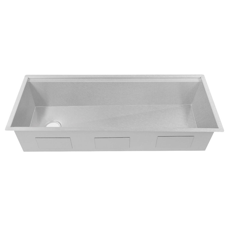 ZLINE Garmisch 43" Undermount Single Bowl Sink in DuraSnow® Stainless Steel with Accessories (SLS-43S) - Model Bath