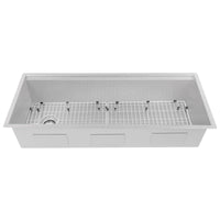 ZLINE Garmisch 43" Undermount Single Bowl Sink in DuraSnow® Stainless Steel with Accessories (SLS-43S) - Model Bath