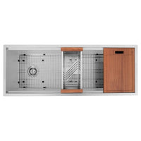 ZLINE Garmisch 45" Undermount Single Bowl Sink in DuraSnow® Stainless Steel with Accessories (SLS-45S) - Model Bath