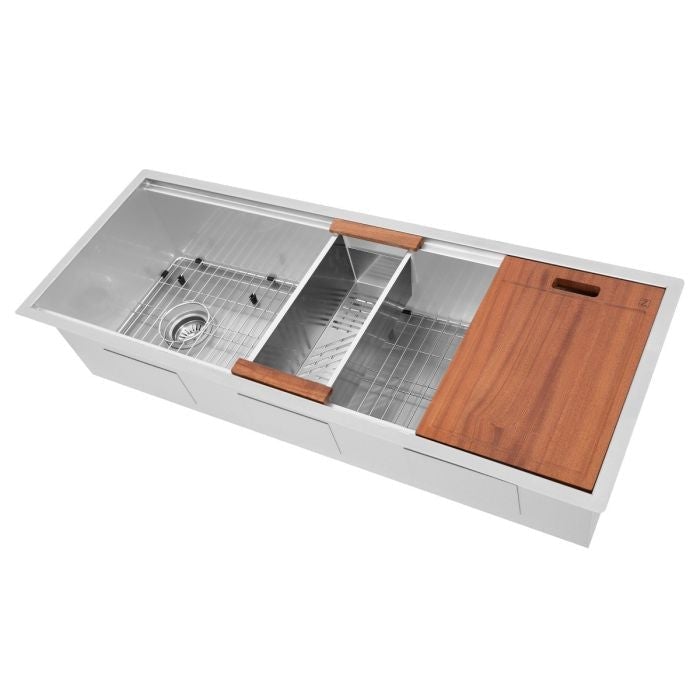 ZLINE Garmisch 45" Undermount Single Bowl Sink in Stainless Steel with Accessories (SLS-45) - Model Bath