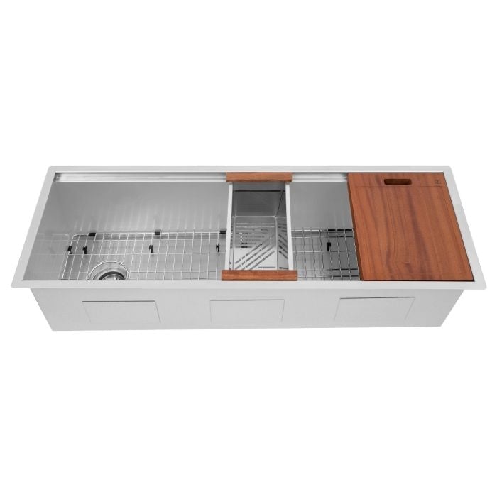 ZLINE Garmisch 45" Undermount Single Bowl Sink in Stainless Steel with Accessories (SLS-45) - Model Bath