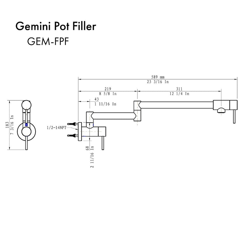 ZLINE Gemini Pot Filler - Model Bath