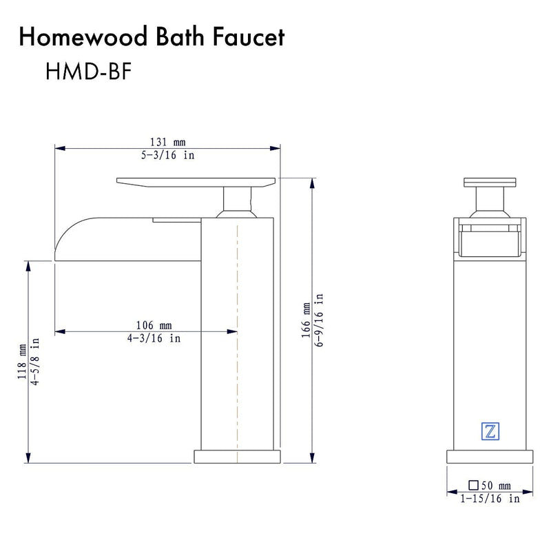 ZLINE Homewood Bath Faucet in Chrome (HMD-BF-CH) - Model Bath