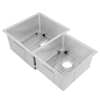 ZLINE Jackson 32" Undermount Double Bowl in Durasnow Stainless Steel (SRDR-32S) - Model Bath